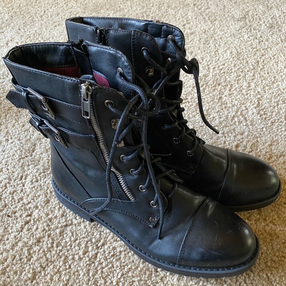 Short Moto Combat Boots